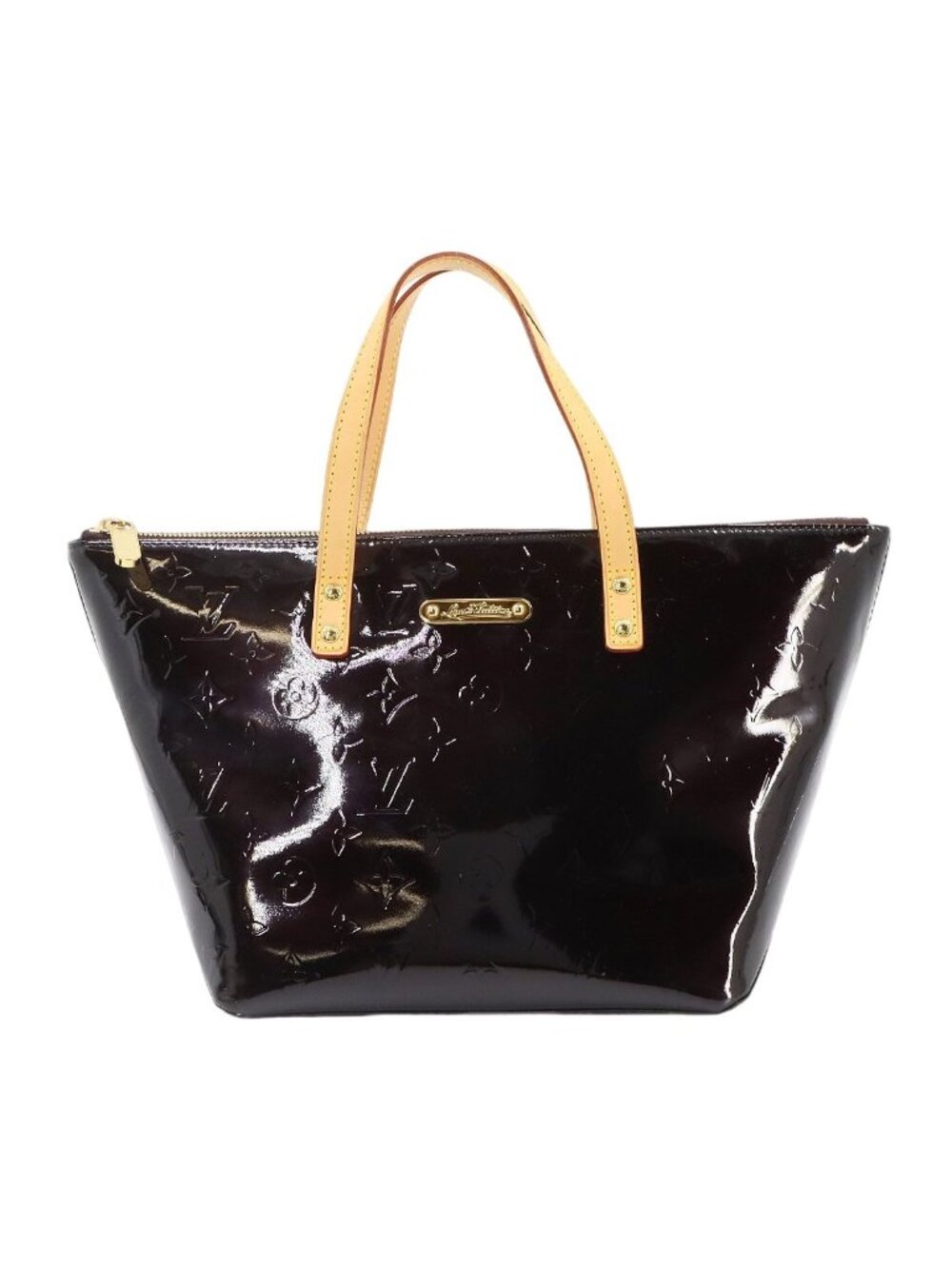 Louis Vuitton Monogram Vernis Bellevue PM Tote Bag Leather Amarante